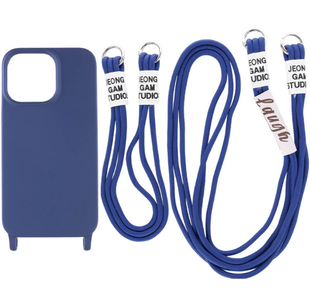 Чохол силіконовий з шнурком Crossbody iPhone 12, 12 Pro Blue 1539-5 фото