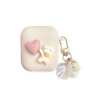 Чохол Jewelry для AirPods 1/2 з карабіном Kitty Hug & Heart 2301-15 фото