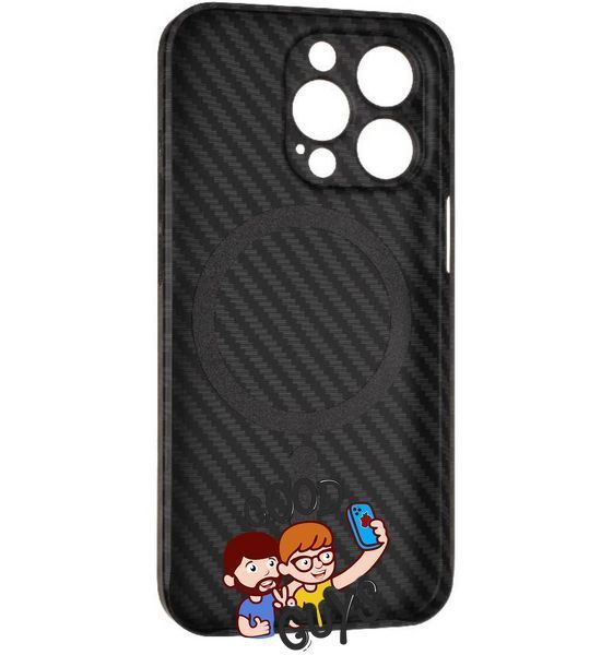 Чохол Carbon case MagSafe для iPhone 15 Pro Black 1818-0 фото