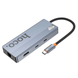 Хаб Type-C(PD) HOCO HB52 Wow 8in1 multi-converter (HDTV+RJ45+SD/TF+PD+TYPE-C3.0+USB3.0*2) Gray 4242-0 фото 2