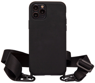 Чохол силіконовий з ремінцем Crossbody для iPhone 13 Pro Max Black 1202-0 фото