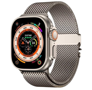 Ремінець Apple Watch Titanium Milanese Loop 38,40,41,42mm(10,11S) Starlight 2615-4 фото