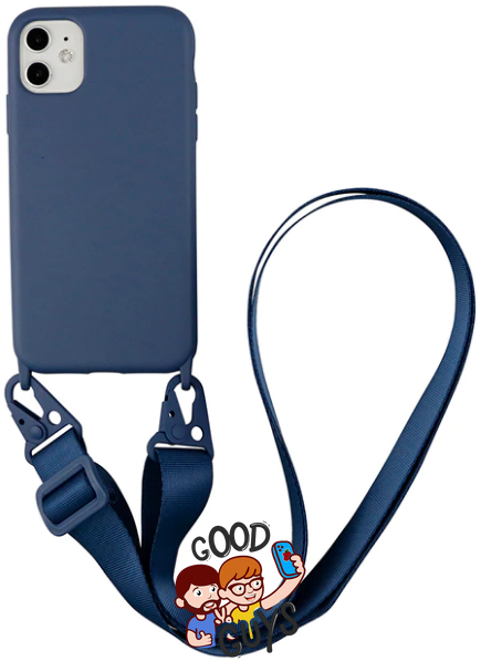 Чохол силіконовий з ремінцем Crossbody для iPhone X,Xs Cobalt blue 1193-3 фото