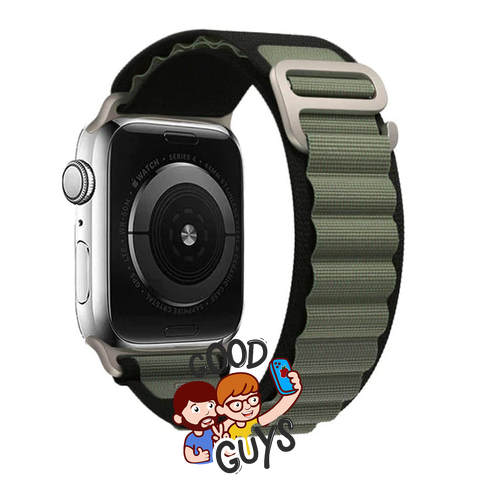 Ремінець Alpine Loop Band 42,44,45,46mm(10,11S),49mm(ultra 1-3S)Black-Green 286-4 фото