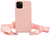 Чохол силіконовий з ремінцем Crossbody для iPhone 15 Pro Pink sand 2388-2 фото