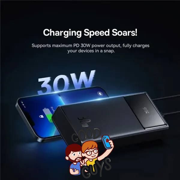 Павер бенк Baseus Star-Lord Digital Display Fast Charging 30000 mAh 30W White 3023-0 фото