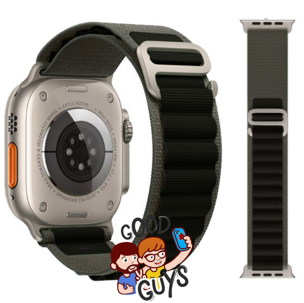Ремінець Alpine Loop Band 42,44,45,46mm(10,11S),49mm(ultra 1-3S)Black-Green 286-4 фото