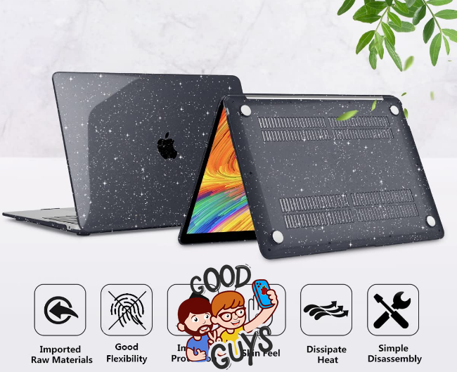 Накладка MacBook HardShell Case 14 Pro (2021-2025) М1/М2/М3/M4/M5 (A2442/A2779/А2992/A3112/A3185/A3401/А2918/A3434)Black Glitter 1434-27 фото