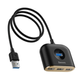 USB-хаб Baseus CAHUB-AY01 Square round 4 in 1 USB HUB Adapter(USB3.0 TO USB3.0*1+USB2.0*3) 1m Black 4243-0 фото 1