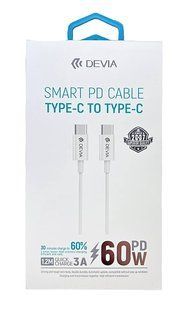 Кабель DEVIA [Type-C- to Type-C] 60W 1.2m Smart PD F05 539-0 фото