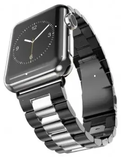 Ремінець Steel Band 3 Beats for Apple Watch 42,44,45, 46mm(10,11S),49mm(ultra 1-3S) Black-Silver 280-10 фото