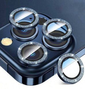 Скло (лінзи) для камери Diamonds Lens для iPhone 15 Pro/15 Pro Max Blue Titanium 1811-11 фото