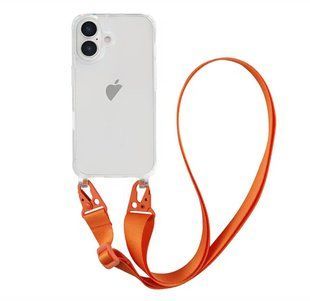 Чохол Armored з ремінцем Crossbody для iPhone 16 Plus Orange 2519-4 фото