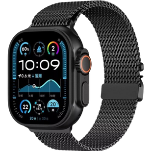 Ремінець Apple Watch Titanium Milanese Loop 42,44,45,46mm(10,11S),49mm(ultra 1-3S) Black 2616-0 фото