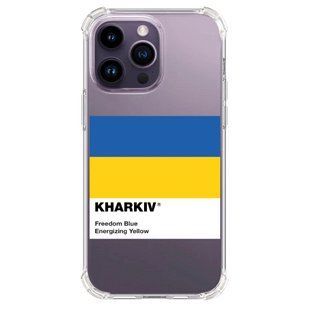 Чохол прозорий з принтом №114 "Kharkiv" iPhone 14 1051-28 фото