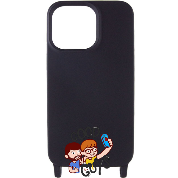 Чохол силіконовий з шнурком Crossbody iPhone 12, 12 Pro Black 1539-7 фото
