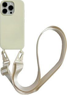 Чохол силіконовий з ремінцем Crossbody для iPhone 15 Pro Antique white 2388-4 фото