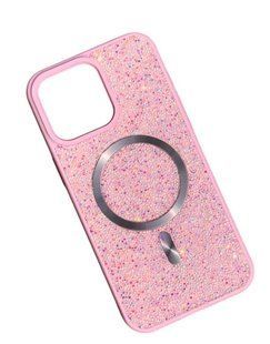 Чохол TPU Swarovski MagSafe для iPhone 15 Pink 3147-4 фото