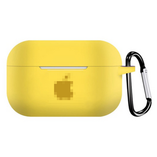 Чохол AirPods Pro з лого та карабіном Yellow 268-26 фото