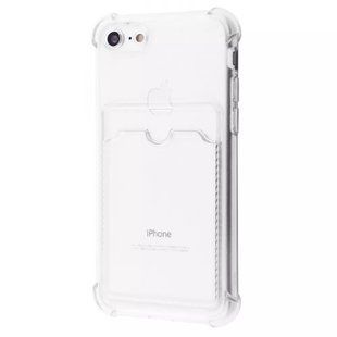 Чохол прозорий протиударний з кишенькою для iPhone 7,8,SE 2 Прозорий 2019-0 фото