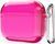 Чохол для AirPods 1,2 Neon case напівпрозорий з карабіном Hot Pink 2363-1 фото