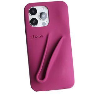 Чохол Lipstick case Rhode з місцем для блиску для iPhone 13 Raspberry 2415-2 фото