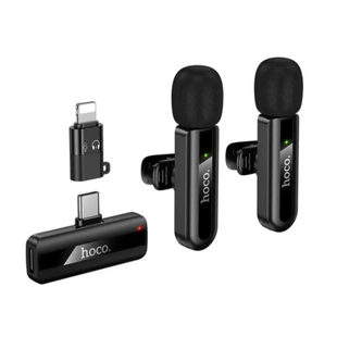 Мікрофон Hoco L20A Fair dual-mic wireless microphone (Lightning/Type-C) Black 4246-0 фото