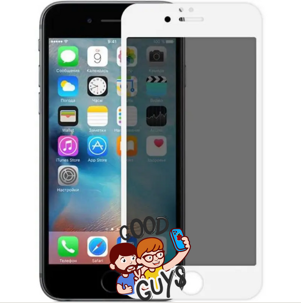 Скло антишпигун iPhone 6,6S white 76-1 фото