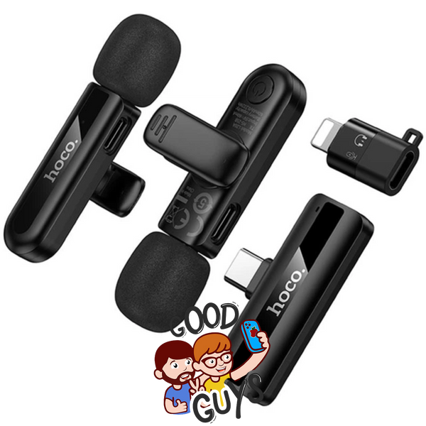 Мікрофон Hoco L20A Fair dual-mic wireless microphone (Lightning/Type-C) Black 4246-0 фото