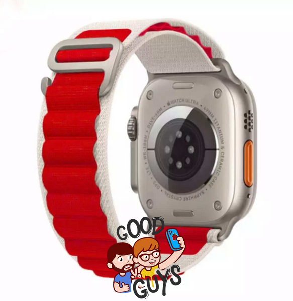 Ремінець Alpine Loop Band 42,44,45,46mm(10,11S),49mm(ultra 1-3S)White-Red 286-8 фото
