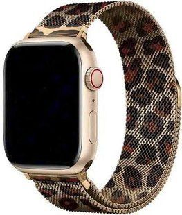 Ремінець Milanese Loop Apple Watch Magnetic 38,40,41,42mm 10gen Leopard Gold 277-46 фото