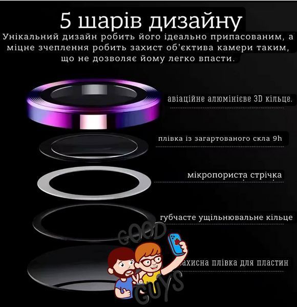 Скло (лінзи) для камери Diamonds Lens для iPhone 16Pro/16 Pro Max Gold 2499-3 фото