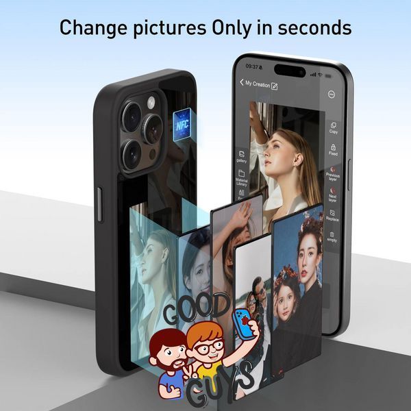 Чохол NFC Photo changing case для iPhone 14 \ iPhone 13 Black 2245-0 фото
