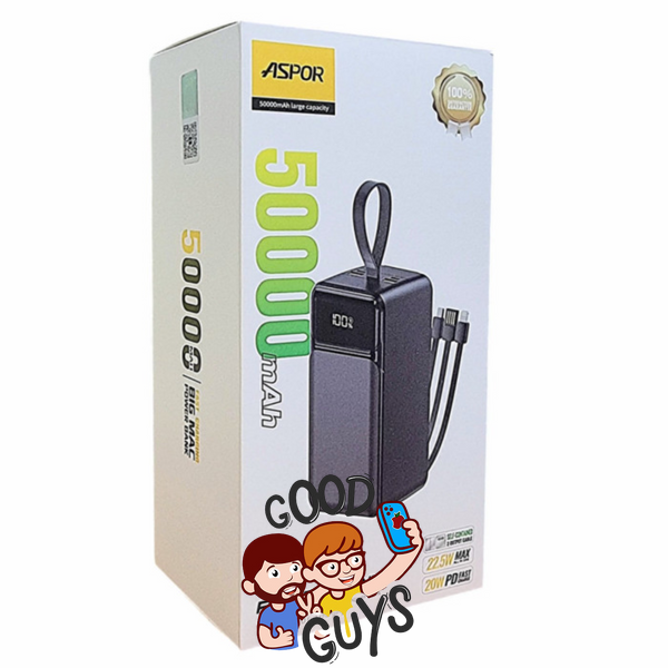 Power Bank Aspor A319 50000mah 22.5W Black 4607-0 фото
