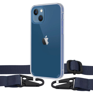 Чохол Armored з ремінцем Crossbody для iPhone 15 Plus Midnight Blue 1823-3 фото