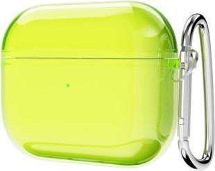 Чохол для AirPods 1,2 Neon case напівпрозорий з карабіном Neon green 2363-5 фото