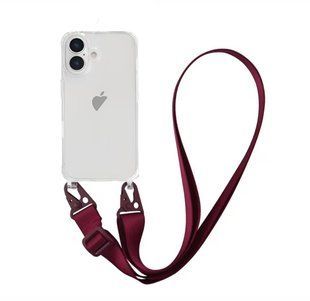 Чохол Armored з ремінцем Crossbody для iPhone 16 Plus Rose Red 2519-9 фото