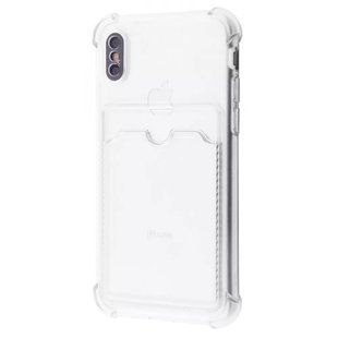 Чохол прозорий протиударний з кишенькою для iPhone X,Xs Прозорий 2021-0 фото