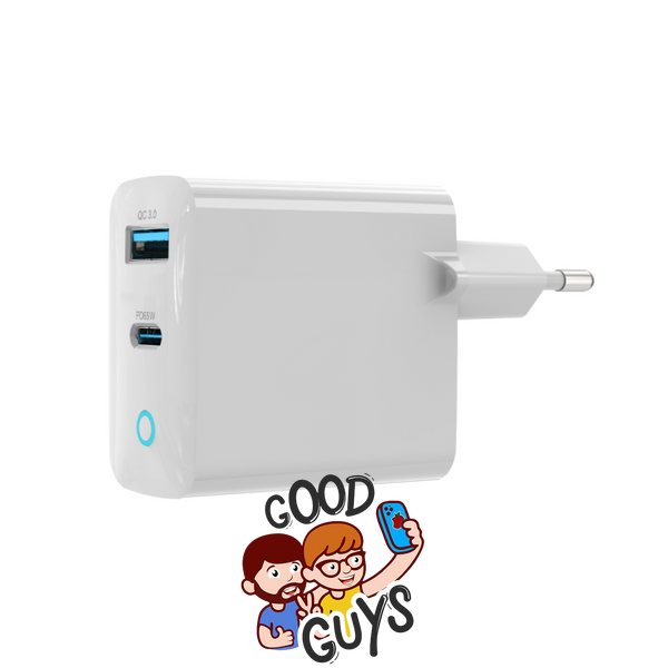 DEVIA [USB+USB-C] Extreme Speed GaN PD+QC Quick Charger GaN 65W (EU) White 2280-0 фото