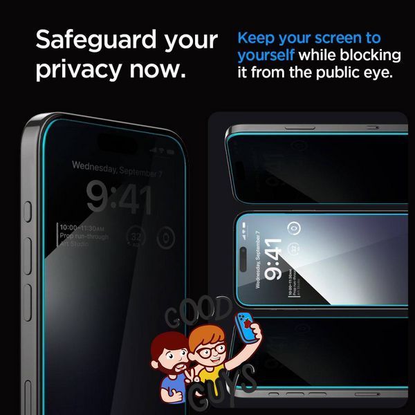 Скло Антишпигун Spigen GLAStR EZ FIt з рамкою для встановлення для iPhone 16 2923-3 фото