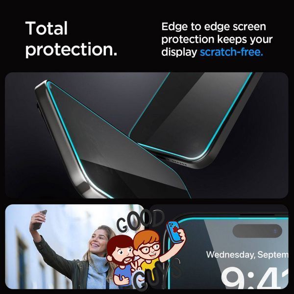 Скло Антишпигун Spigen GLAStR EZ FIt з рамкою для встановлення для iPhone 16 2923-3 фото