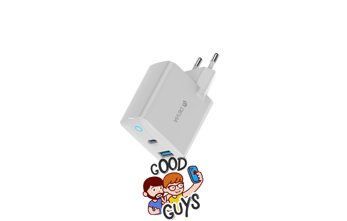 DEVIA [USB+USB-C] Extreme Speed GaN PD+QC Quick Charger GaN 65W (EU) White 2280-0 фото