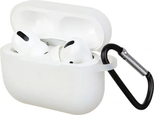 Чохол для AirPods Pro з карабіном Transparent night glow 267-1 фото