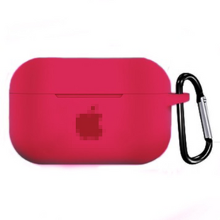 Чохол AirPods Pro з лого та карабіном Dark red 268-31 фото