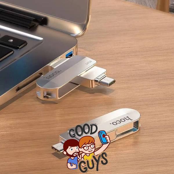 Флеш-накопичувач USB-A/C HOCO UD10 Wise Type-C-USB flash drive 16Gb Silver 2802-0 фото