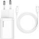 Комплект BASEUS [Адаптер USB-C + Кабель Lightning] Super Si Quick Charger 20W White 1939-0 фото 2