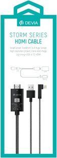 Кабель DEVIA [USB to HDMI+[Lightning] Storm Series Cable (Updated) Black 2244-0 фото