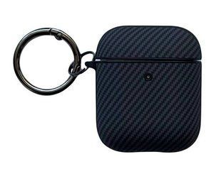 Чохол для AirPods 1/2 Silicone Carbon Carabines Black 3003-0 фото