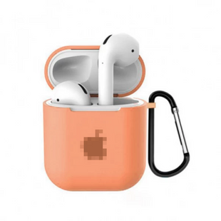 Чохол AirPods 1/2 з лого та карабіном Papaya 265-7 фото