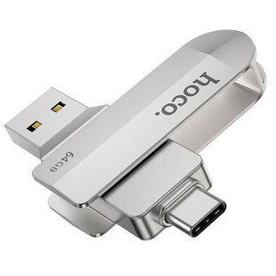 Флеш-накопичувач USB-A/C HOCO UD10 Wise Type-C-USB flash drive 32Gb Silver 2802-1 фото